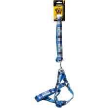 Baron Pet Doglife Ekose Desenli Köpek Göğüs Tasması + Gezdirme 2,5cm