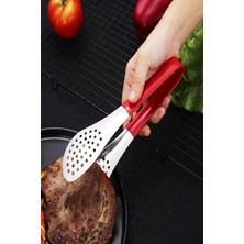 MSP Çelik Silikon Saplı Mutfak Maşası Yemek Maşası Barbekü Izgara Et Balık Maşası 1 Adet