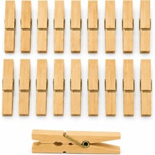Prime Life 20'li Bambu Mandal Seti 6 cm – Çamaşır Gıda & Dekorasyon Için Doğal Ahşap Mandal