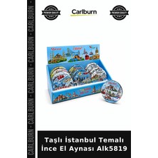 Carlburn Özel Üretim Hediyelik Şık Aksesuar Taşlı Istanbul Temalı Ince El Aynası ALK5819