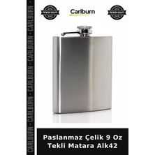 Carlburn Özel Üretim Alkol Cep Hediyelik Paslanmaz Çelik 9 Oz Tekli Matara ALK42