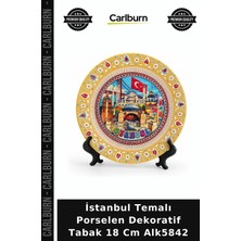 Carlburn Özel Üretim Hediyelik Hatıra Koleksiyon Istanbul Temalı Porselen Dekoratif Tabak 18 cm ALK5842