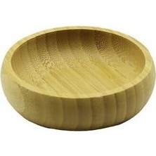 Prime Bambu Çerezlik Kasesi, Mini Yuvarlak Lokumluk, Doğal Ahşap, 8.5 cm Çap, Tek Parça