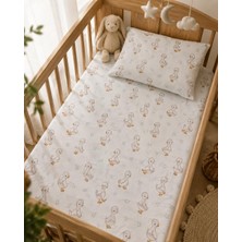 Prime Life MINORA%100 Pamuk Lastikli Bebek Çarşafı ve Yastık Kılıfı Seti 70X120 (Pembe Krem)