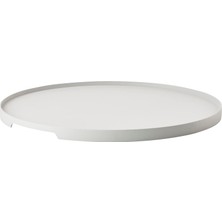 Prime Life Singles Servis Tepsisi, Metal, Dekoratif Tepsi, Yuvarlak, 35 cm Çapında, Sıcak Gri (Gri)