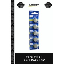 Carlburn Özel Üretim Enerji Kumanda Pili Elektronik Aksesuar Para Pil - 5'li Kart Paket - 3V