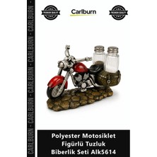 Carlburn Özel Üretim Dekoratif Hediyelik Mutfak Polyester Motosiklet Figürlü Tuzluk Biberlik Seti ALK5614