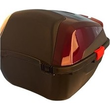 Wheelıe XT88-JR 32 Lt Motosiklet Arka Çanta Hünnap Kırmızı Parlak Su Geçirmez Abs Çift Kilitleme Üniversal