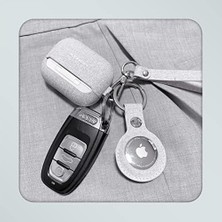 Prime Momax Airtag Kılıf Tutucu Anahtarlık Halka Minimalizm Kanvas Pu Deri Toz Geçirmez (1 Paket)