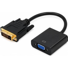 Prime Life Primex PX-1300 Dvı-D To VGA Aktif Dönüştürücü Kablo, Dvı-D Erkek To VGA Dişi Görüntü Çevirici Adaptör, Pc Ekran Kartı Anakart DVI Çıkışından VGA Monitör Projeksiyon Bağlantı Aparatı