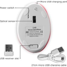 Prime Y08 Dikey Kablosuz 2.4g Sessiz Şarjlı 6 Tuşlu Vertical Mouse 1600DPI 400MAH Pembe