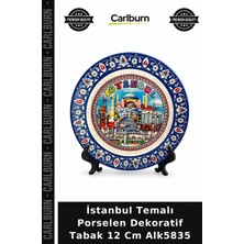 Carlburn Özel Üretim Hediyelik Hatıra Şehir Koleksiyon Istanbul Temalı Porselen Dekoratif Tabak 12 cm ALK5835