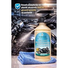 Motosiklet Temizleyici Parlatıcı Hızlı Cila | Boyalı Alan & Plastik Aksam | Parfümlü | 500 ml Sprey + Mikrofiber Bez