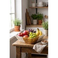 Prime Buffer Kare Dalgalı Çift Renkli Plastik Sepet, Ekmek ve Meyve Sepeti, 25X25X8 Cm, Yıkanabilir, Iç Içe Geçebilen, 3 Parça