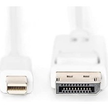 Prime AK-340102-020-W Displayport Bağlantı Kablosu, Mini Dp - Dp M/m, 2.0m, W/ara Kilit, Dp 1.1