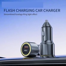 Prime HP-783 Araç Içi Şarj Cihazı 120W 3.1A Pd 30 Watt Hızlı Şarj Aleti Metal Çakmak Şarj Qualcomm Charge 3.0 2-Port Işıklı