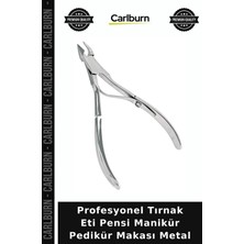 Carlburn Özel Üretim Bakım Kişisel Profesyonel Tırnak Eti Pensi - Manikür Pedikür Makası - Metal