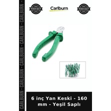 Carlburn Özel Üretim El Aleti Tamirat Kablo Kesme Atölye Ergonomik 6 Inç Yan Keski - 160 mm - Yeşil Saplı