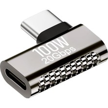 Prime 100W Usb-C 90 Derece L Tipi Adaptör - 20GBPS Veri Aktarımı, 8k Ultra Hd Görüntü Destekli, Dönüştürücü Otga