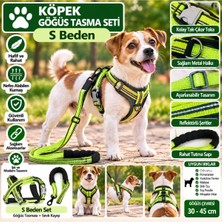 Baron Pet Senye Köpek Göğüs Tasması Seti Reflektörlü S Beden - Yeşil (Göğüs 30-45 Cm)