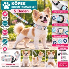Baron Pet Senye Köpek Boyun Tasması Seti Renkli Etnik Desenli S Beden (Boyun 20-30 Cm)