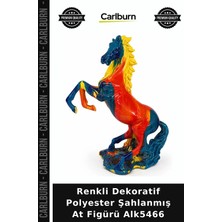 Carlburn Özel Üretim Salon Modern Hediyelik Aksesuar Renkli Dekoratif Polyester Şahlanmış At Figürü ALK5466