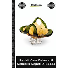 Carlburn Özel Üretim Sepet Mutfak Sunum Çeyiz Renkli Cam Dekoratif Şekerlik Sepeti ALK5423
