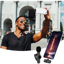 Marsilyan Type C Uyumlu Iphone Dönüştürücülü Kablosuz Yaka Mikrofonu Android ve Iphone Uyumlu Mini Mikrofon (K95)