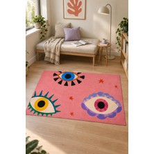 Rugs Modern Halı Mira Nova Özel Tasarım Pudra, Kırmızı ve Bej Ince Dokuma Salon Halısı