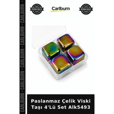 Carlburn Özel Üretim Içecek Aksesuarı Metal Küp Bar Malzemesi Paslanmaz Çelik Viski Taşı 4'lü Set ALK5493