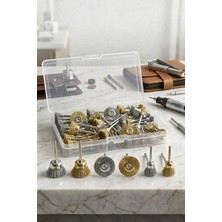 60 Parça Gravür Tel Fırça Seti | 3mm Şaft, Pirinç & Çelik 723012