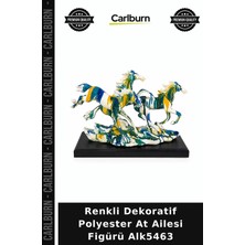 Carlburn Özel Üretim Salon Hediyelik Aksesuar Renkli Dekoratif Polyester At Ailesi Figürü ALK5463