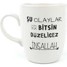 Prime Palto Tasarım Şu Olaylar Bir Bitsin Düzelicez Inşallah Krem Oval Kupa - Hediye Seramik Kupa