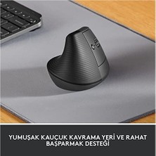 Prime Lift Kablosuz Ergonomik Dikey Mouse, 57° Dikey Açı, 4000 Dpı, Sessiz, Küçük ve Orta Eller Için, Bluetooth, Logi Bolt USB Alıcı, 24 Ay Pil Ömrü, Siyah