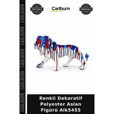 Carlburn Özel Üretim Hediyelik Salon Biblo Renkli Dekoratif Polyester Aslan Figürü ALK5455