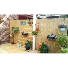 150 x 500 cm Kahverengi Bambu Çit - Bahçe Sınırları Için