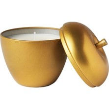 Ikea Vınterfınt Metal Kutuda Kokulu Mum, Altın Rengi, Vanilya Tarçın Tatlı Elma, 9 cm