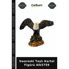 Carlburn Özel Üretim Kristal Dekoratif Figür Salon Koleksiyon Ofis Swaroski Taşlı Kartal Figürü ALK5759