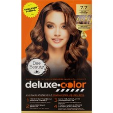 4 Adet Bee Beauty Deluxe Color Kit Saç Boyası 7.7 Sıcak Karamel Kahve