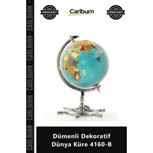 Carlburn Özel Üretim Hediyelik Ofis Aksesuarı Masaüstü Antik Tasarım Şık Dümenli Dekoratif Dünya Küre 4160B