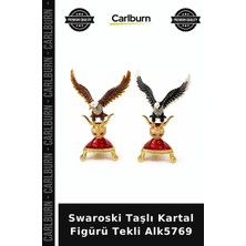 Carlburn Özel Üretim Dekoratif Figür Hediyelik Salon Ofis Şık Swaroski Taşlı Kartal Figürü Tekli ALK5769