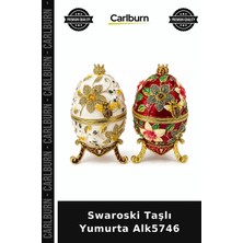 Carlburn Özel Üretim Dekoratif Hediyelik Şık Tasarım Ev Aksesuarı Swaroski Taşlı Yumurta ALK5746