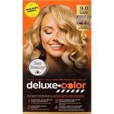 3 Adet Bee Beauty Deluxe Color Kit Saç Boyası 9.0 Sarı