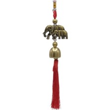 Çin Feng Shui Şans ve Bereket Filleri Metal Çan 30 cm