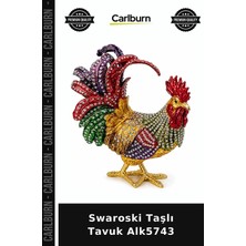 Carlburn Özel Üretim Dekoratif Figür Şık Aksesuar Hediye Masaüstü Swaroski Taşlı Tavuk ALK5743