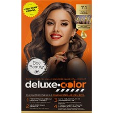 5 Adet Bee Beauty Deluxe Color Kit Saç Boyası 7.1 Küllü Kumral