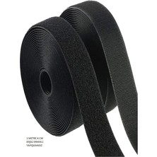 Metre Cırt Cırtlı Bant, Kaliteli Cırt Bant,çift Taraflı Cırt En 4cm x Boy 1mt-Siyah (Ürünün Arkası Yapışkanlı Değildir)