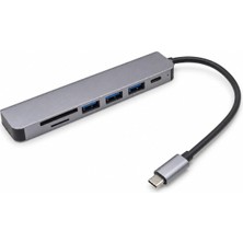 Coverzone Type-C 7'si 1 Arada Usb-C Hub, HDMI (Hdtv), 3 USB 3.0, Sd ve Tf Kart Okuyucu, Pd Güç Girişi, Windows 10, Mac Os, Chrome Os ve Linux Uyumlu Çok Fonksiyonlu Adaptör | 1988