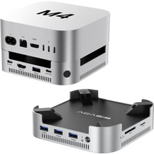 Acasıs Mac Mini M4 Dock & Stand, Dual-Bay Nvme SSD Muhafaza Ile, Mac Mini M4 ve M4 Pro 2024 Için Alüminyum HDMI Hub, 4K60Hz Hdmı, 4 x 10G USB A, Pd 30W, Sd/tf, Destek SSD B+M M-Key