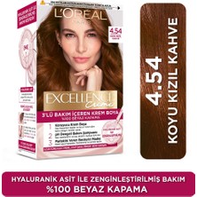 4 Adet Loreal Paris Excellence Creme Saç Boyası - 4.54 Koyu Kızıl